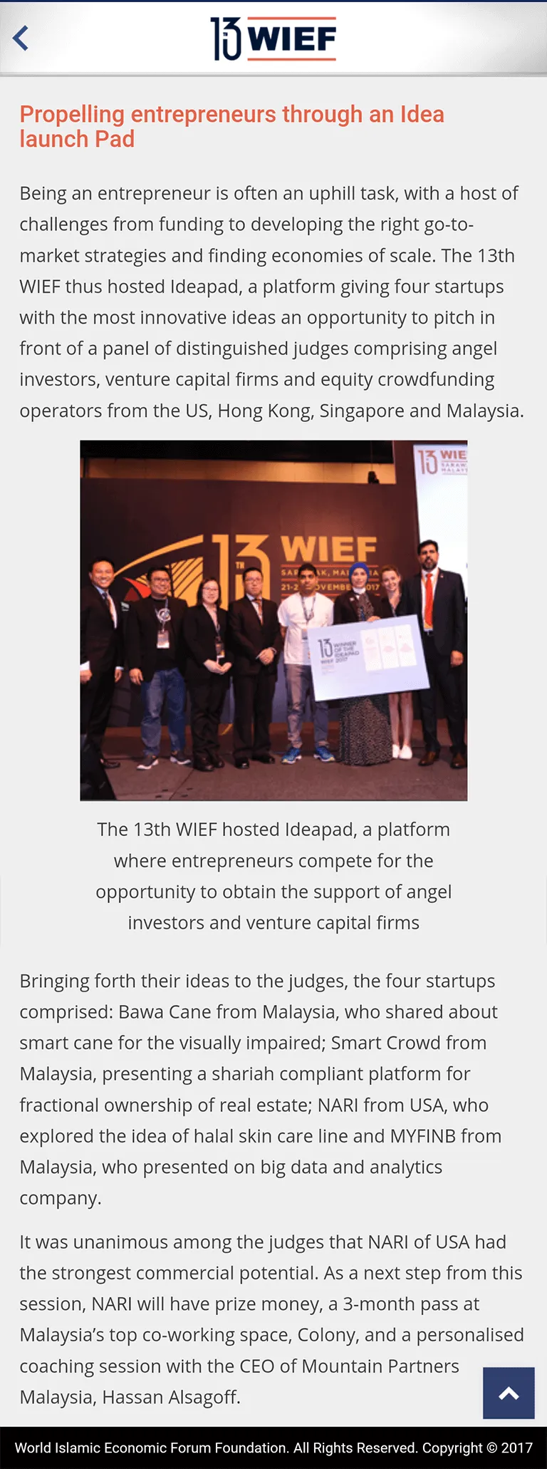 13th WIEF Press Release